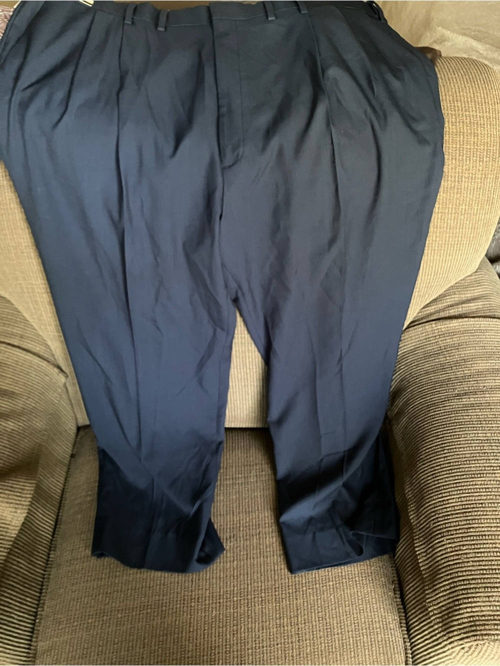 Haggar Navy Pleated Dress Pants